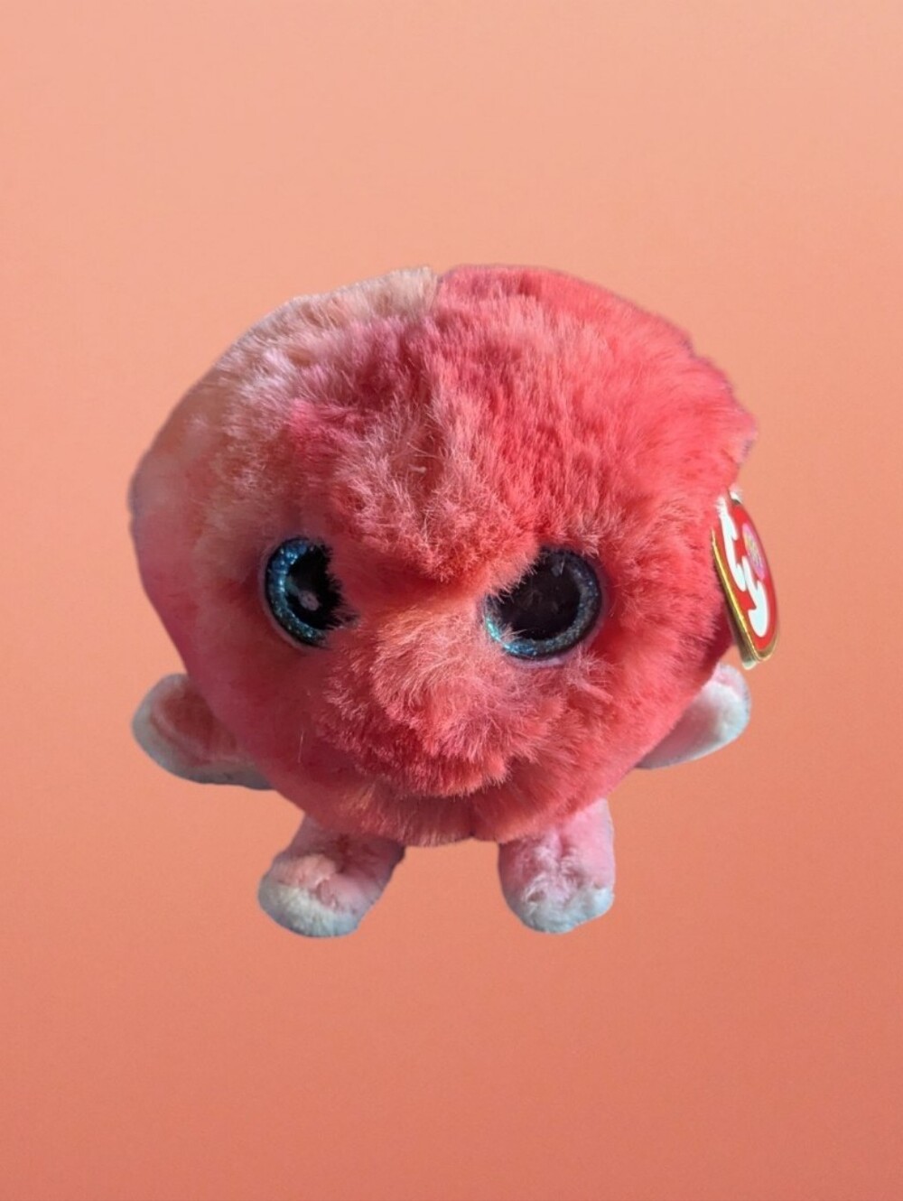 Ty Puffies) Beanie Balls Sheldon The Coral Octopus Plush Toy